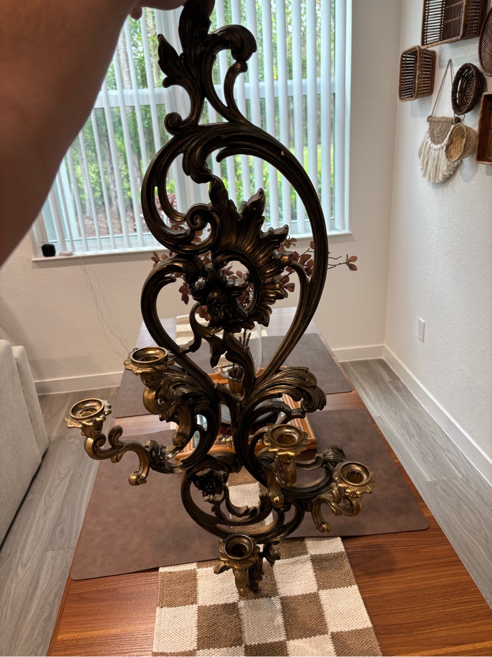 Large Vintage Syroco 5-Arm Candle Sconce